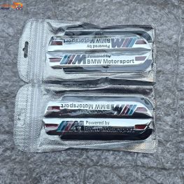 لوگوی m پاور استیل فلزی مناسب برای دو سمت گلگیر یا روی موتور BMW