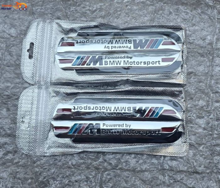 لوگوی m پاور استیل فلزی مناسب برای دو سمت گلگیر یا روی موتور BMW